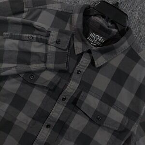 REI Cooperative Shirt Mens 3XL Gray Plaid Flannel Long Sleeve Button Up Outdoor
